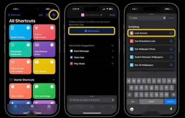 玉龙苹果14锁屏维修店分享iPhone14升级iOS16.4后如何创建锁屏快捷方式 